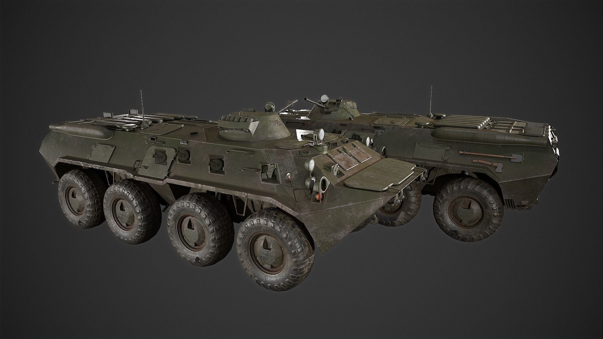 btr-80 russian armoured vehicle Low-poly 3D model_5