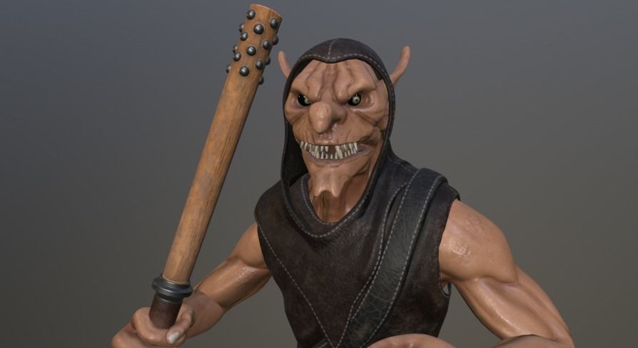 Goblin Warrior Low-poly 3D model_4