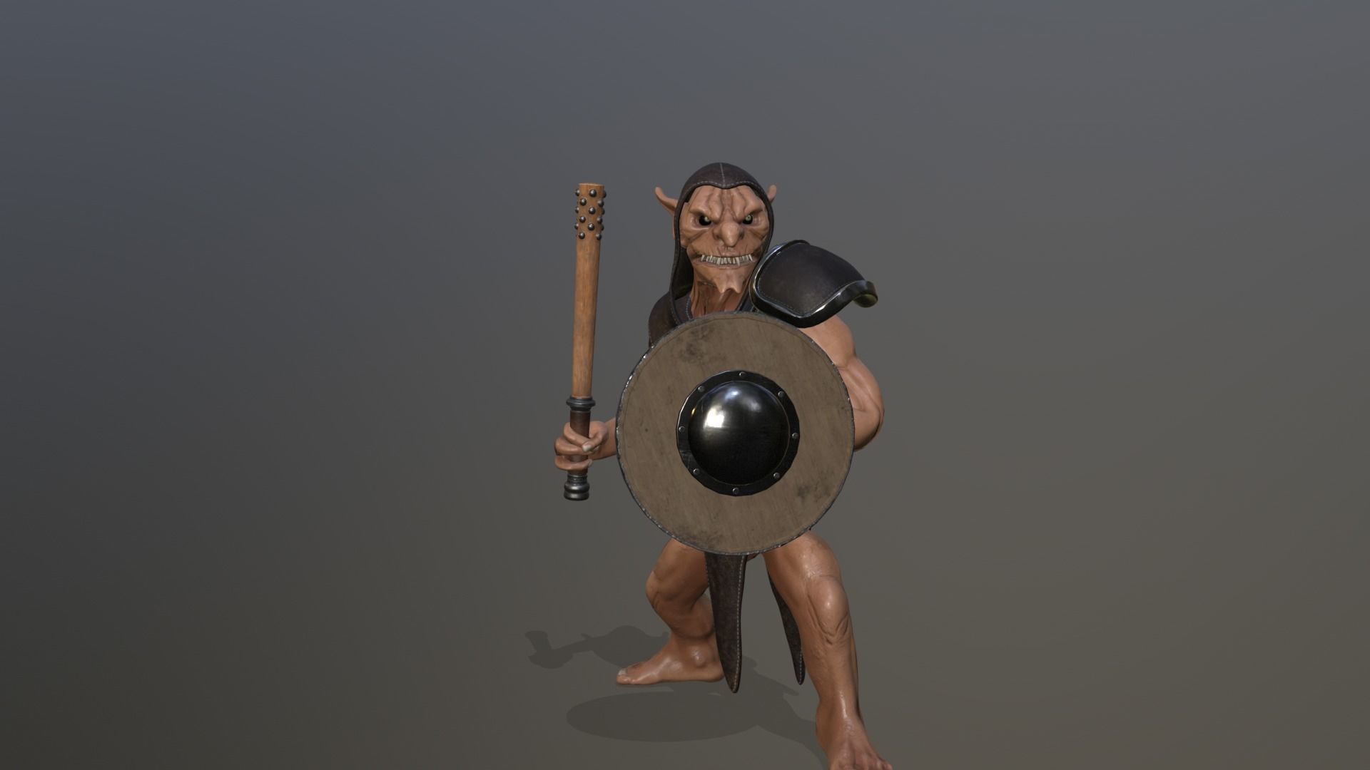 Goblin Warrior Low-poly 3D model_7