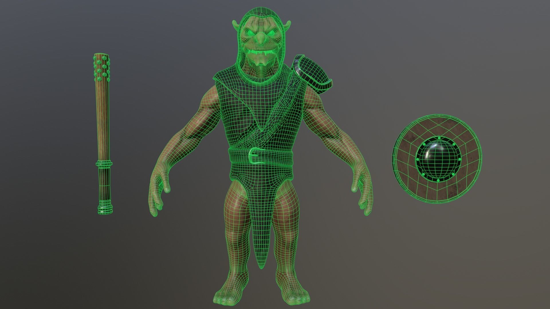Goblin Warrior Low-poly 3D model_2