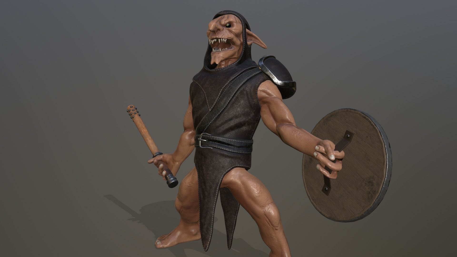 Goblin Warrior Low-poly 3D model_6