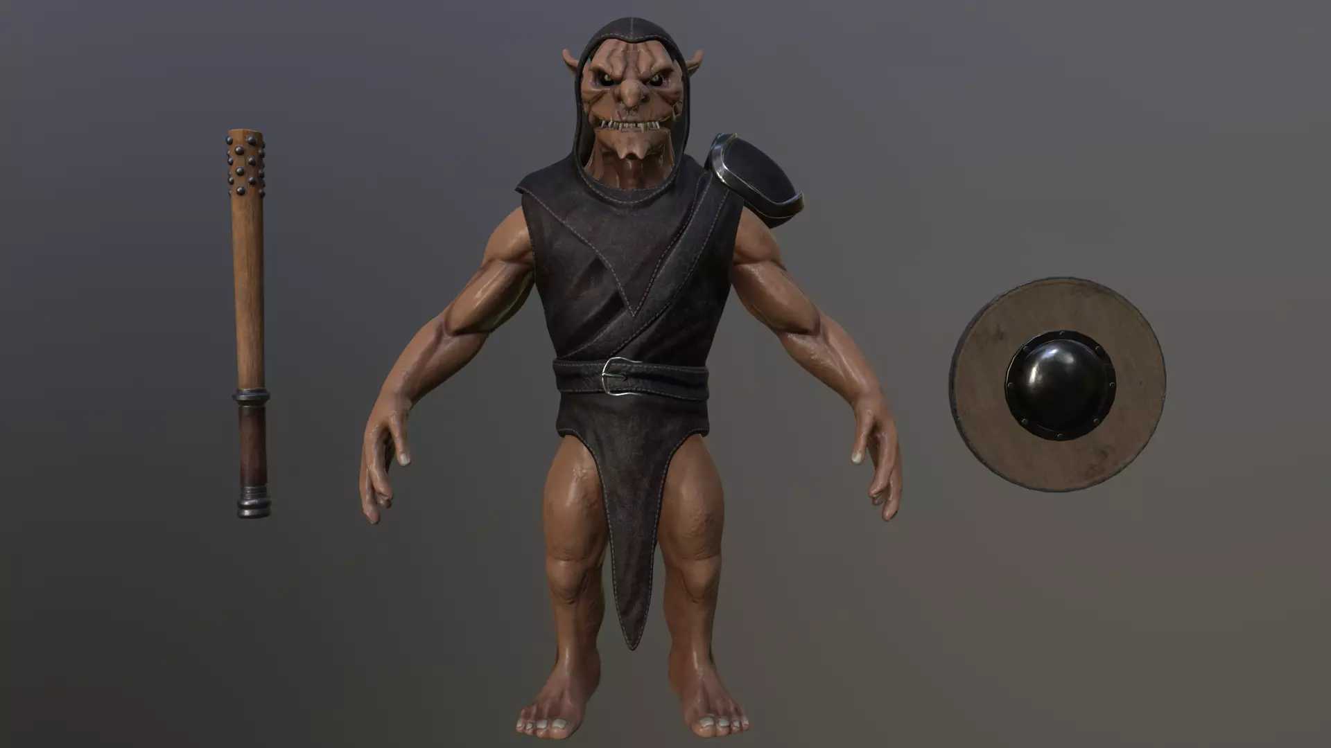Goblin Warrior Low-poly 3D model_0