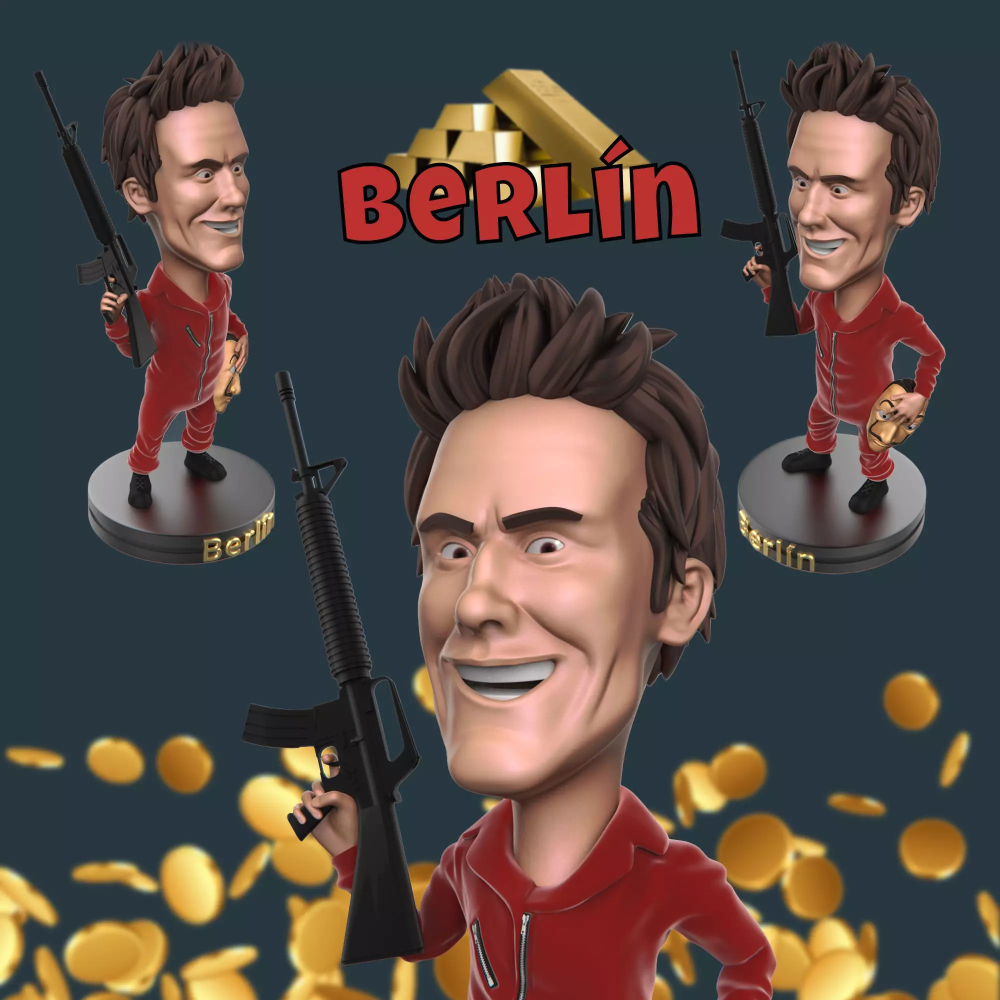Money Heist Berlin 3D printable figure 3D print model