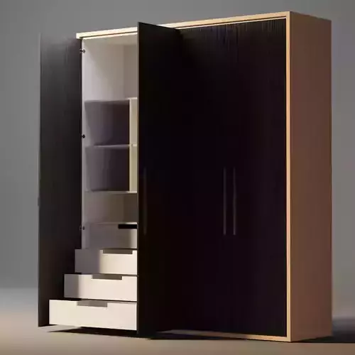 closet wardrobe with interior and drawers with slides