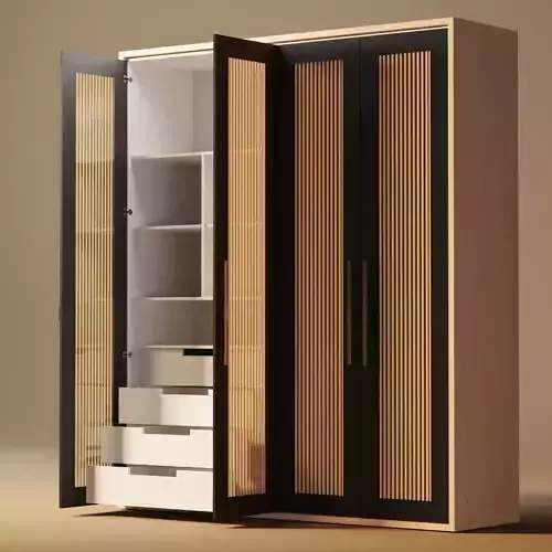 closet wardrobe with interior and drawers with slides