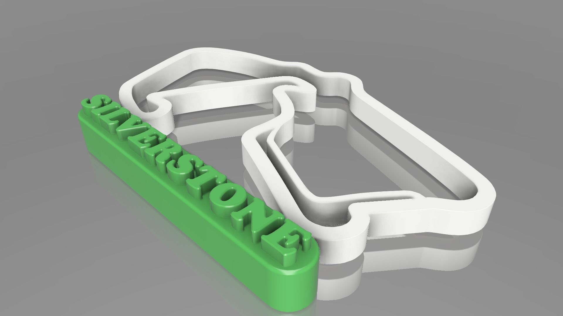 F1 SILVERSTONE RACETRACK DECOR STL FILE FUSION 360 3D print model_3
