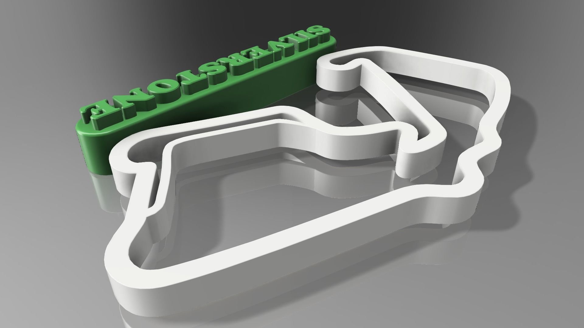 F1 SILVERSTONE RACETRACK DECOR STL FILE FUSION 360 3D print model_8