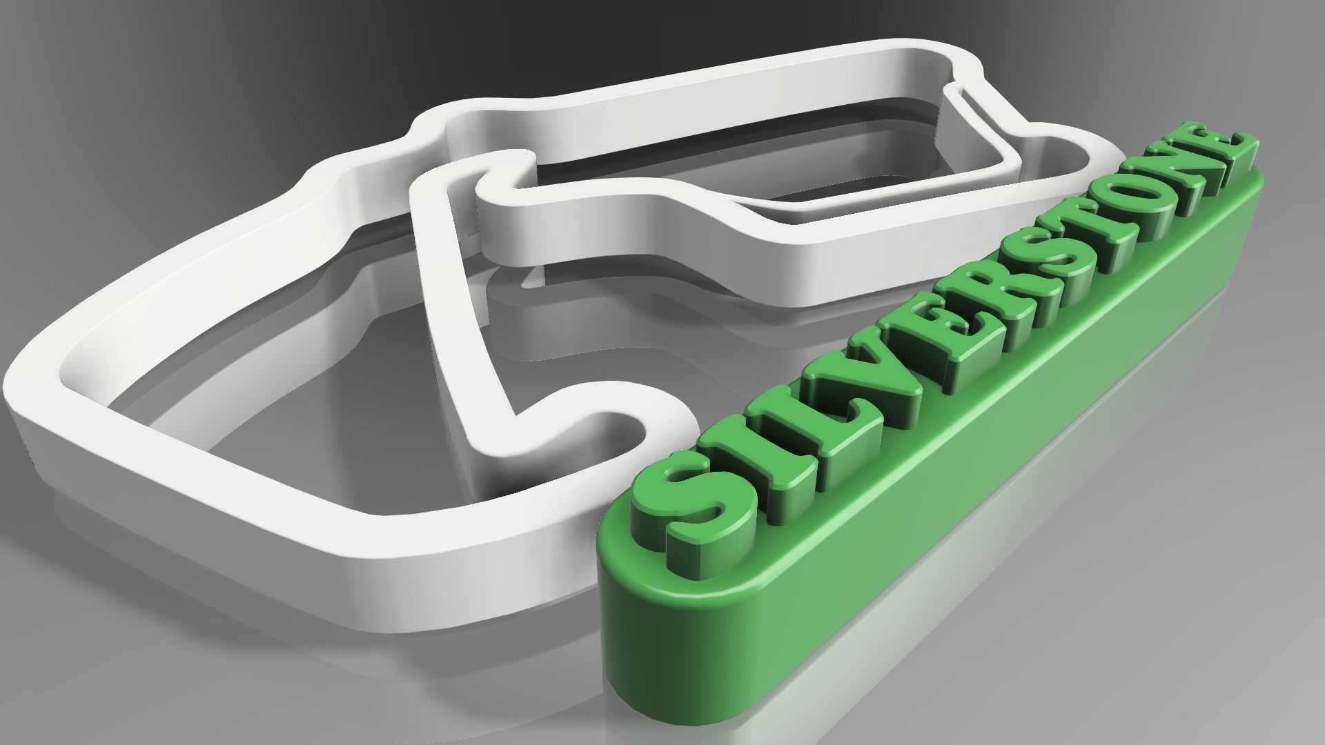 F1 SILVERSTONE RACETRACK DECOR STL FILE FUSION 360 3D print model_4
