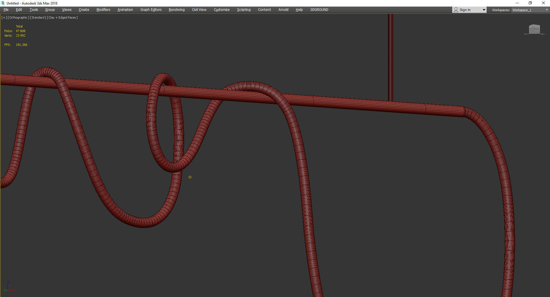 Rope luke LED Pendant Light Low-poly 3D model_5