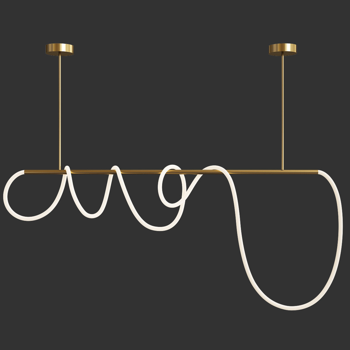 Rope luke LED Pendant Light Low-poly 3D model_2