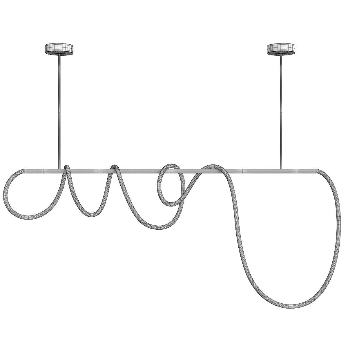 Rope luke LED Pendant Light Low-poly 3D model_1