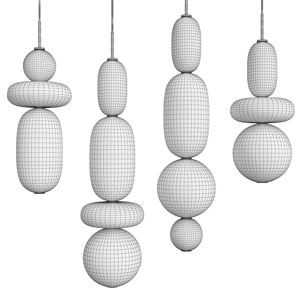 Alani Glass Pendant Light Low-poly 3D model_2