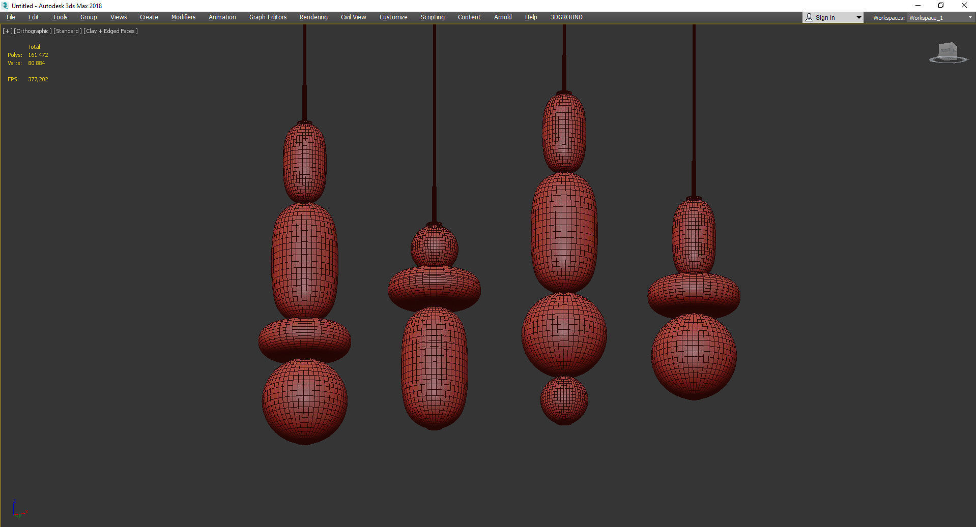 Alani Glass Pendant Light Low-poly 3D model_4
