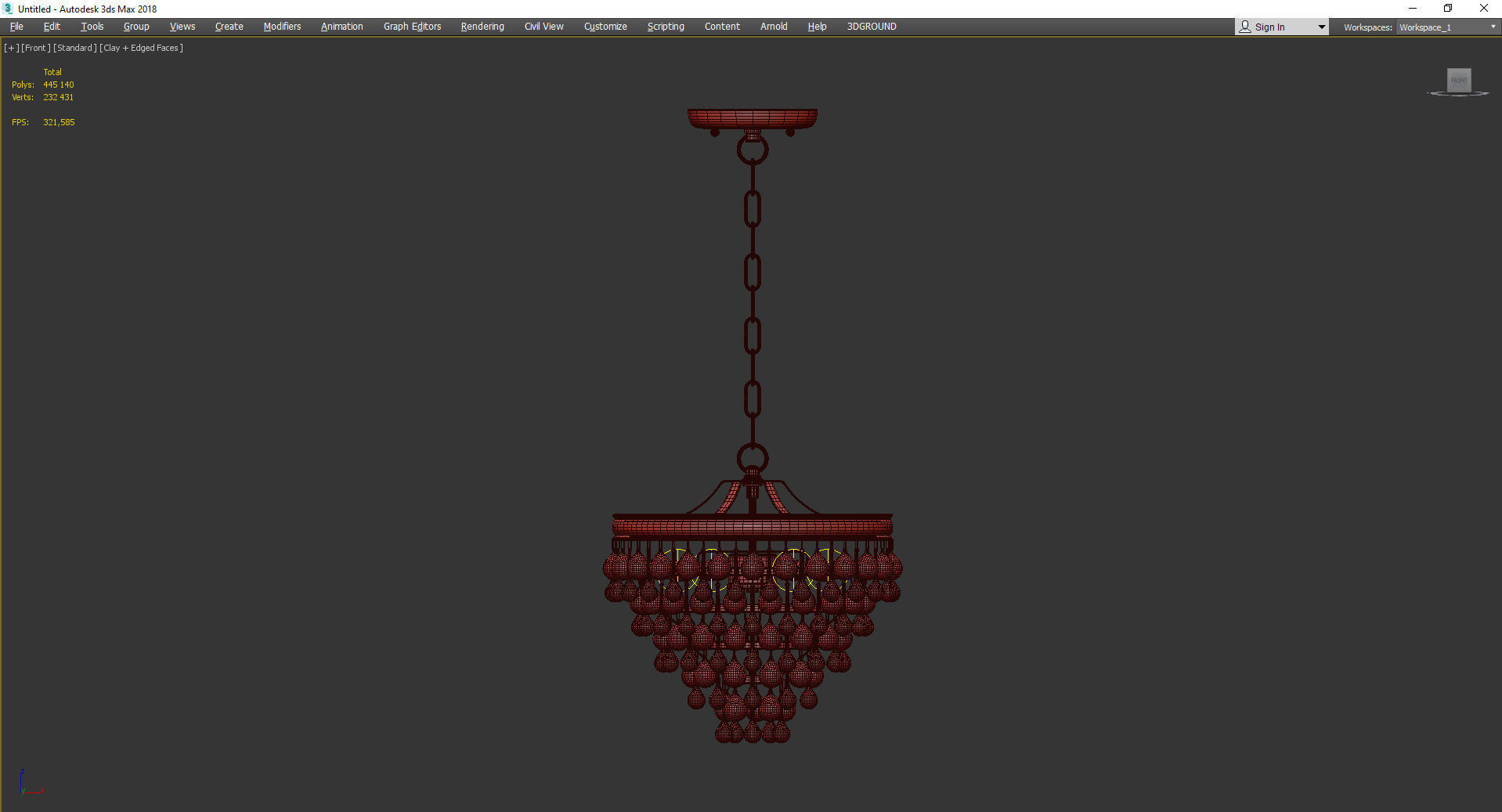 CRYSTAL BALL WEDDING CAKE LANTERN CONVERTIBLE Low-poly 3D model_2
