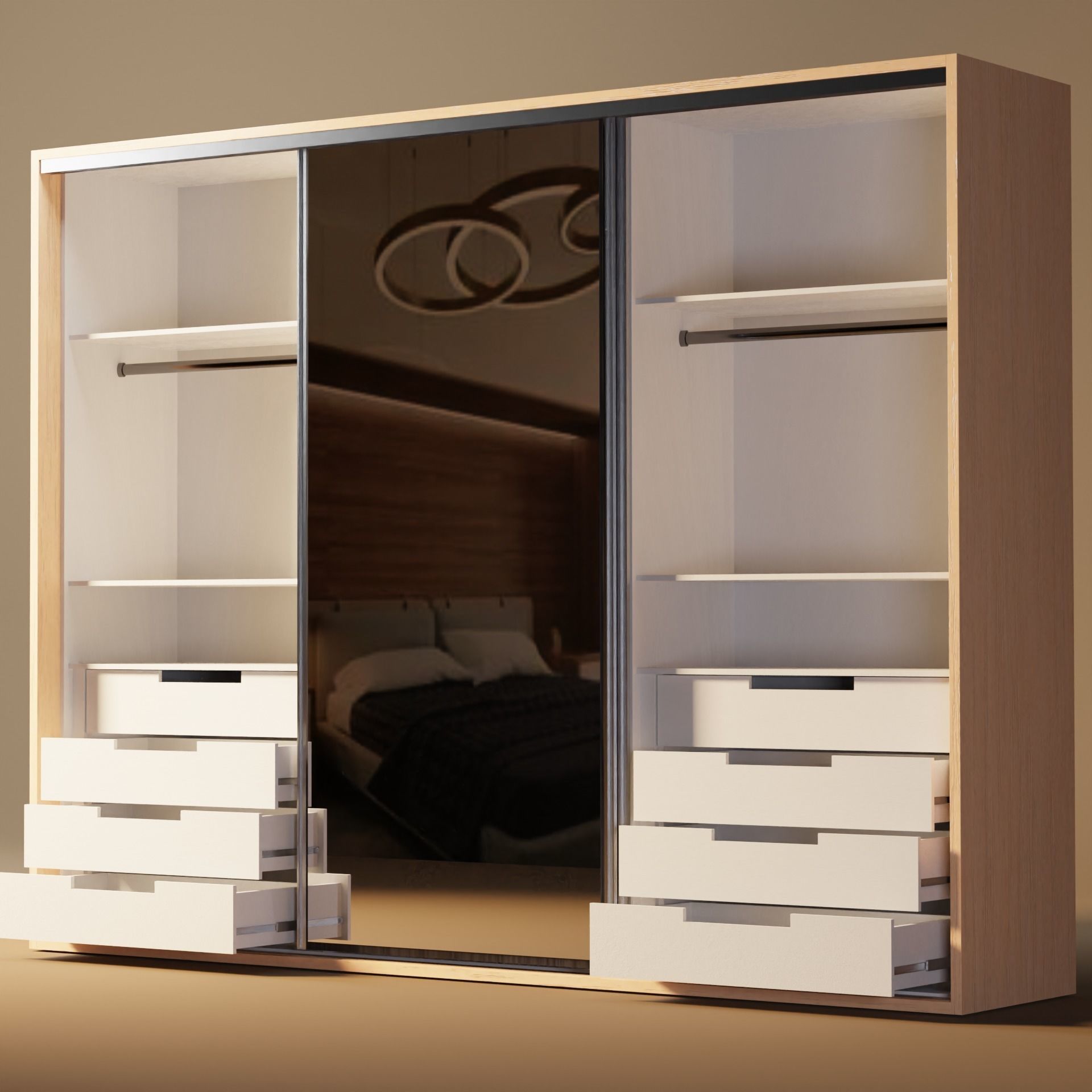 CLOSET COMPLETE INTERIOR WITH DRAWERS AND SLIDE  Free low-poly 3D model_2