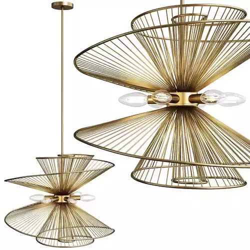 RIBBON SWIRL CHANDELIER 6 LIGHT