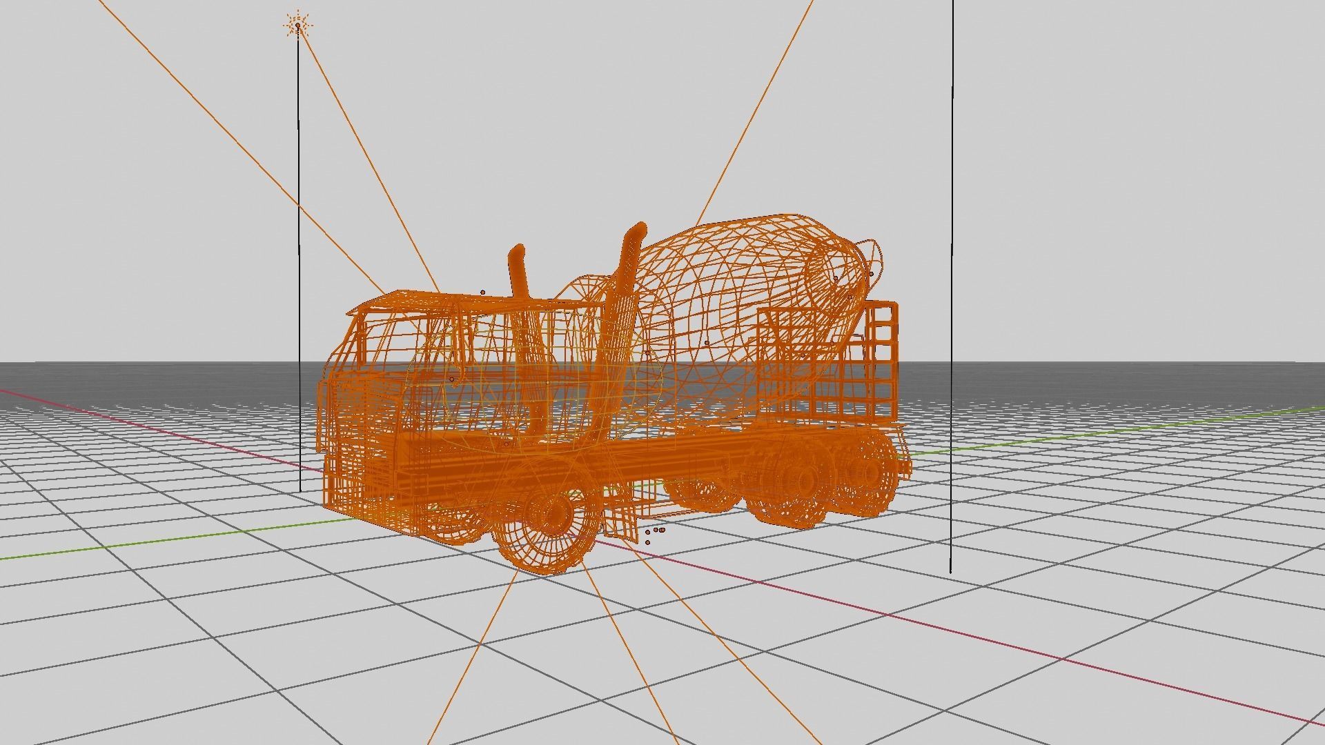 Bumble Bee Contrete Mixer Low-poly 3D model_17