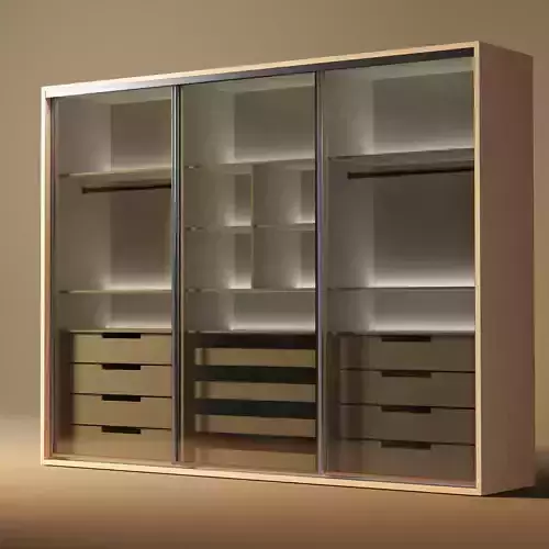 closet wardrobe with interior and drawers with slides
