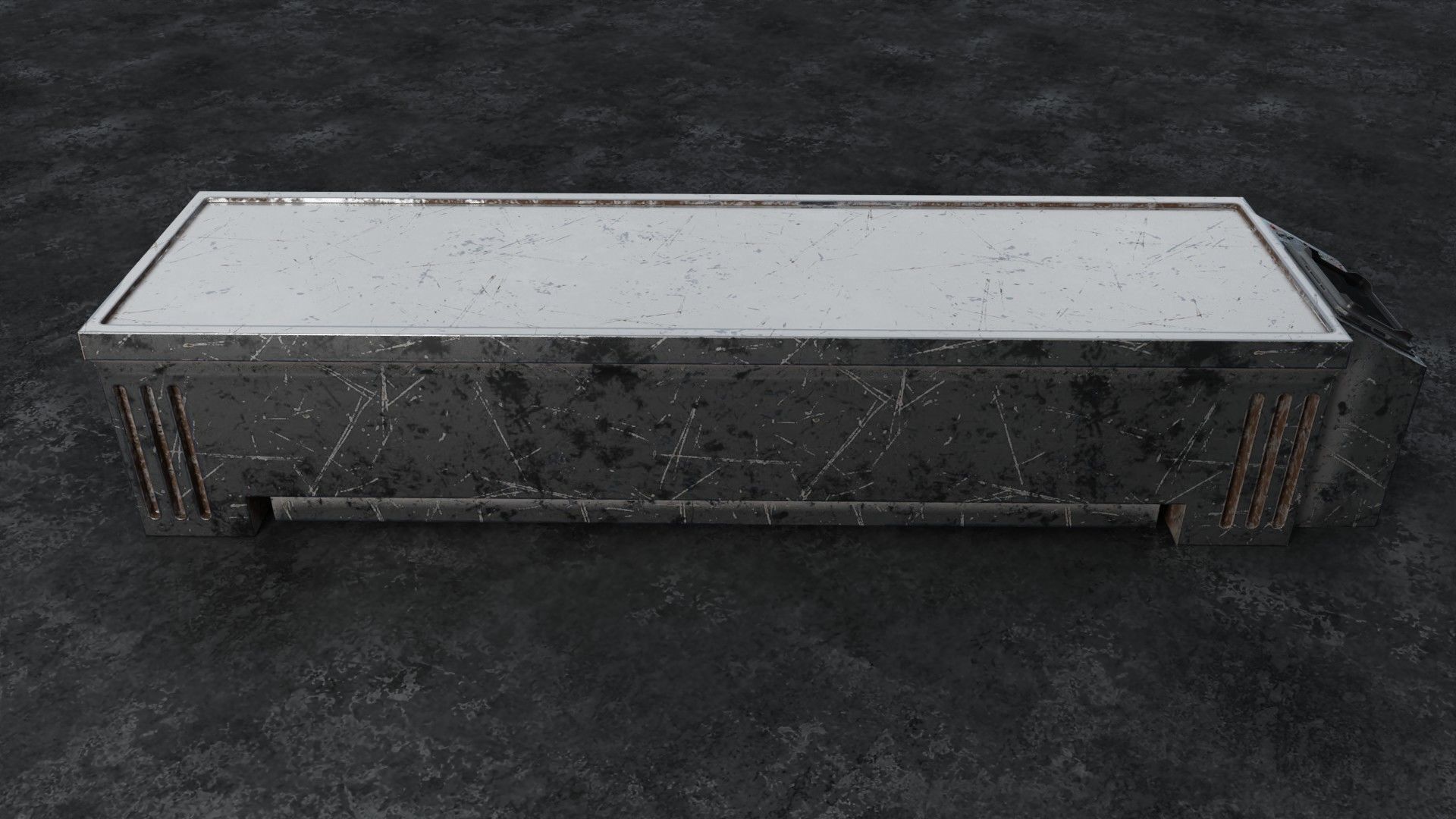 sci-fi desk Low-poly 3D model_4