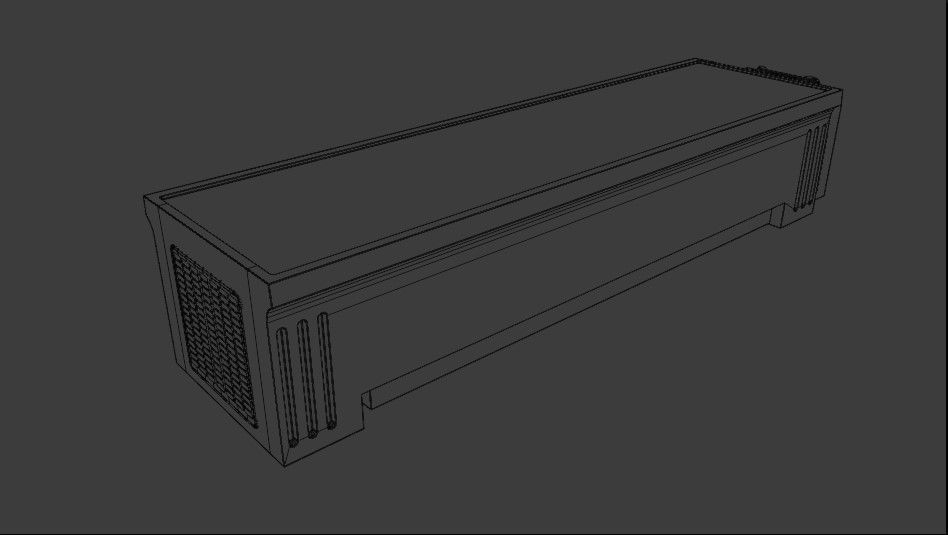 sci-fi desk Low-poly 3D model_8