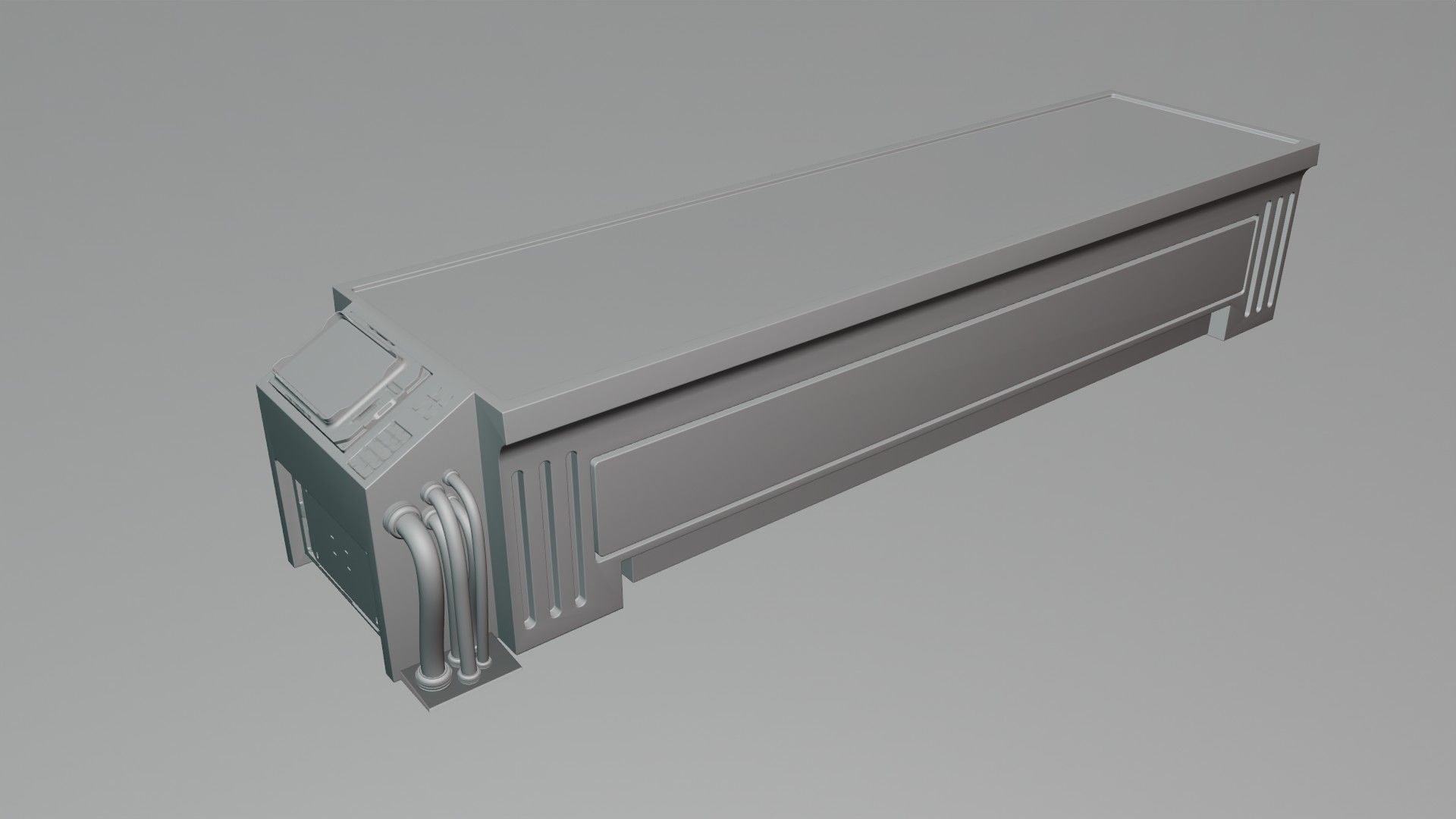 sci-fi desk Low-poly 3D model_6