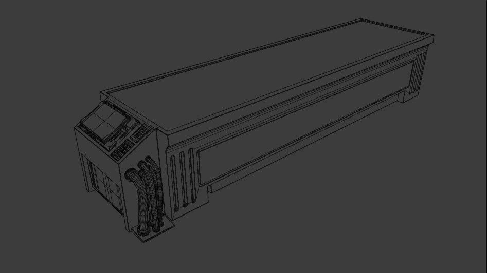 sci-fi desk Low-poly 3D model_9