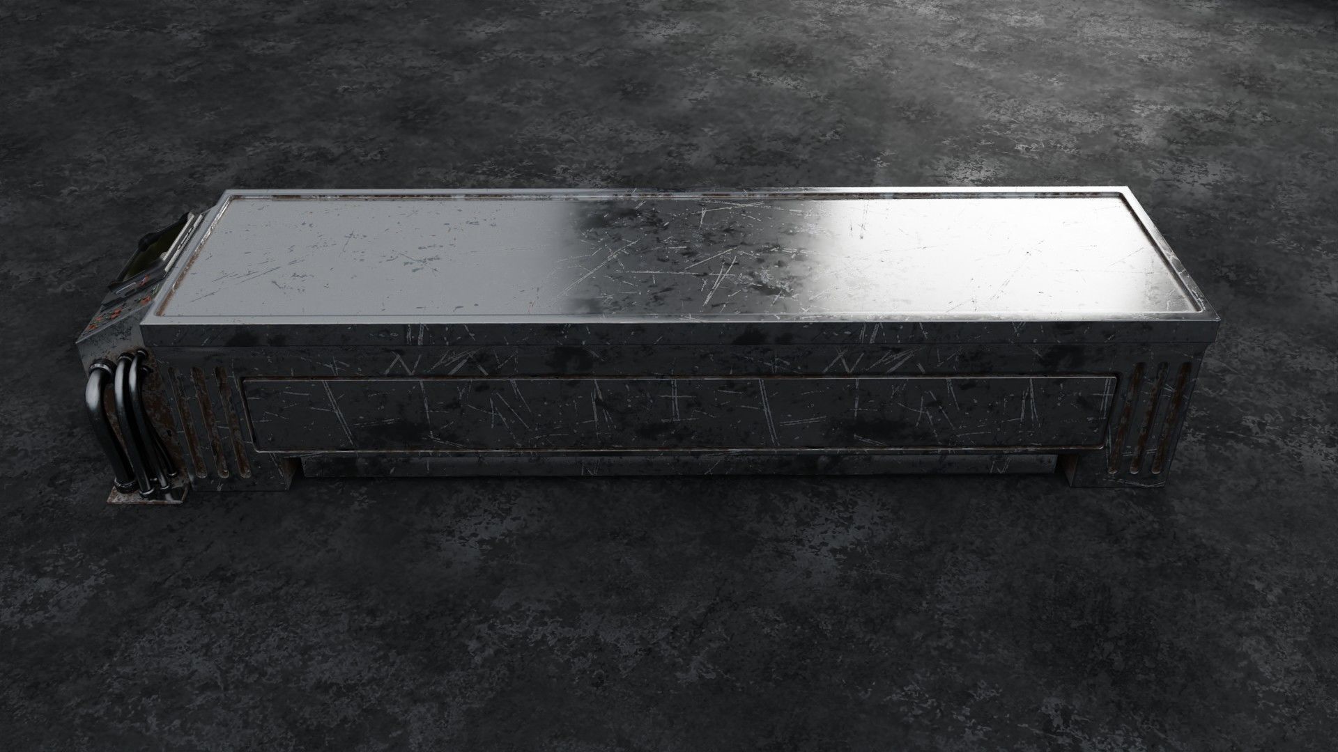 sci-fi desk Low-poly 3D model_5