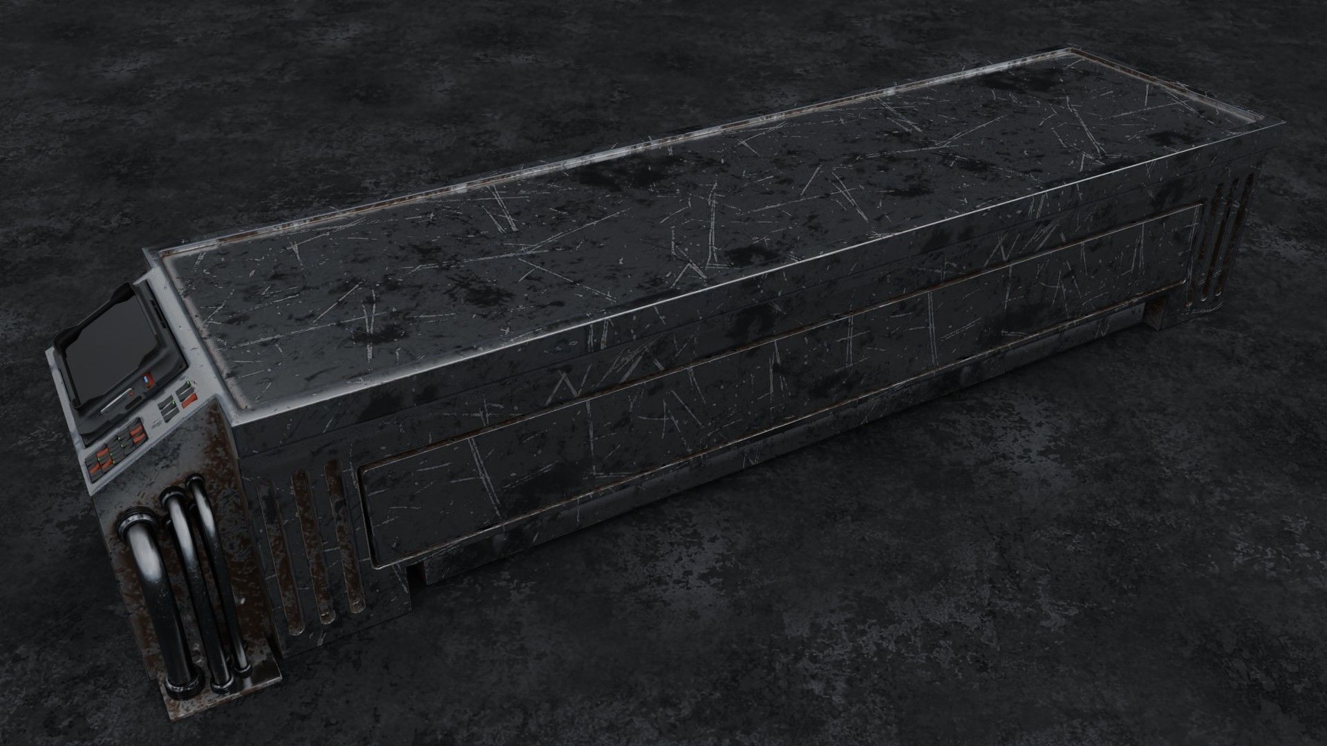 sci-fi desk Low-poly 3D model_1