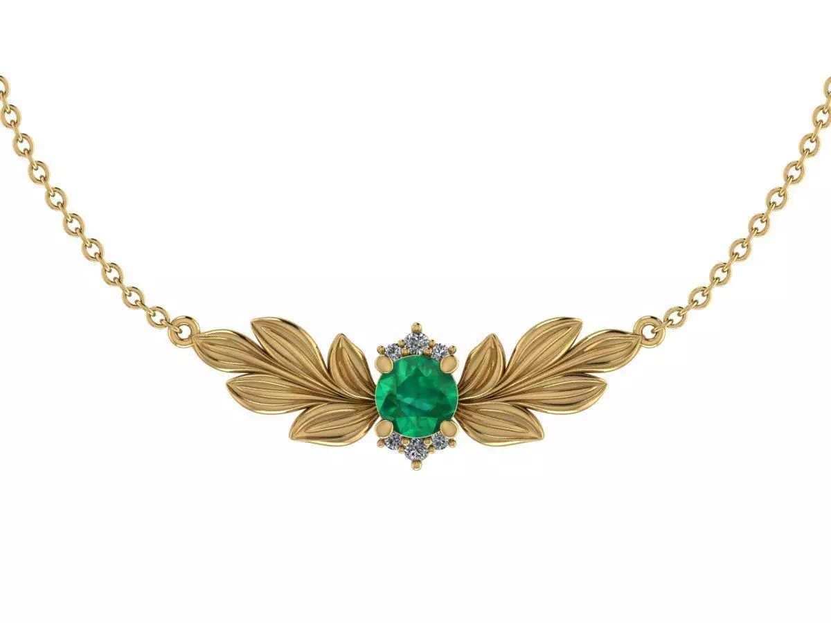 DIAMOND pendant leaves 3D print model_0