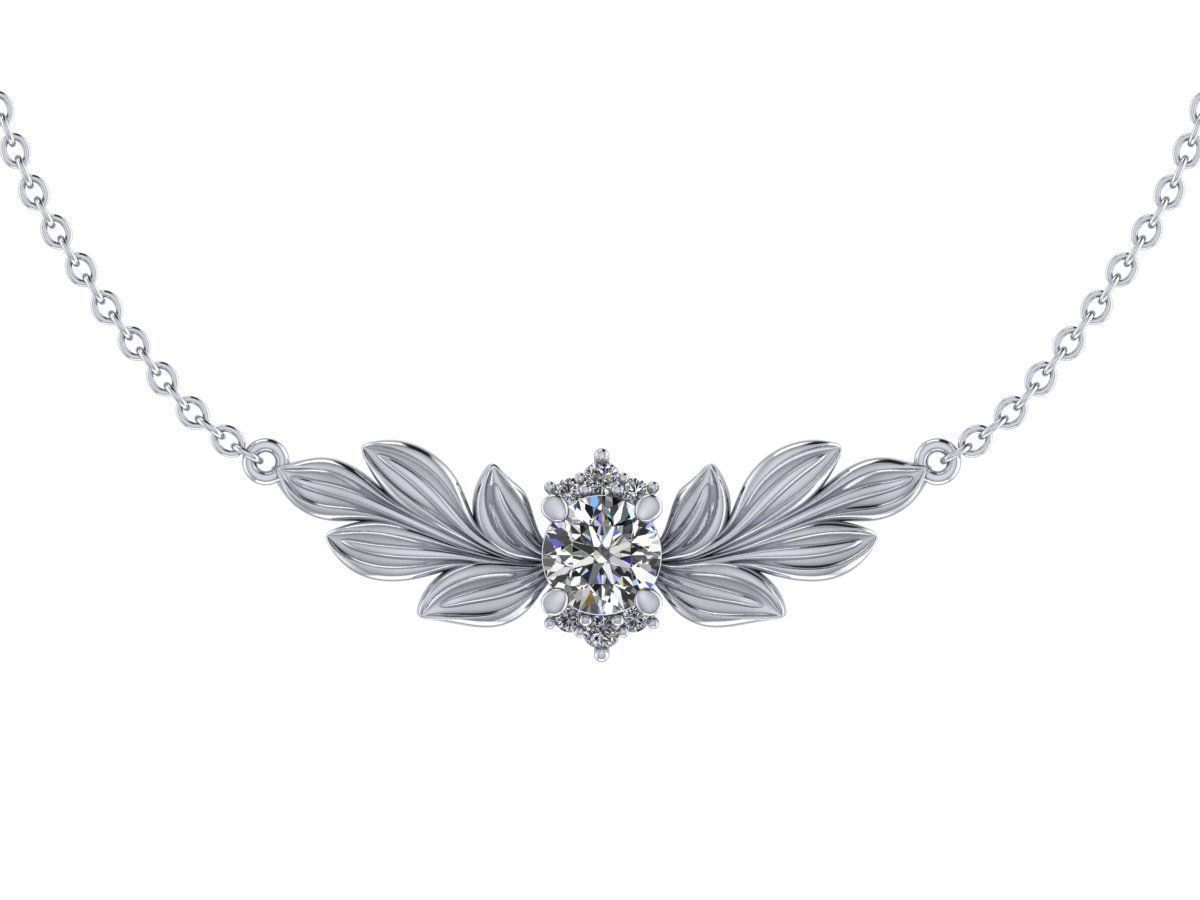 DIAMOND pendant leaves 3D print model_7