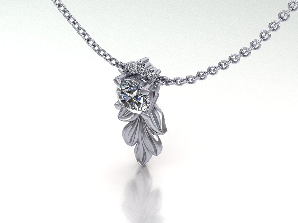 DIAMOND pendant leaves 3D print model 3D print model_3