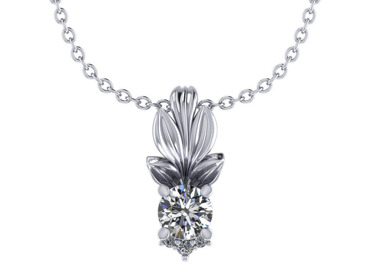 DIAMOND pendant leaves 3D print model 3D print model_4
