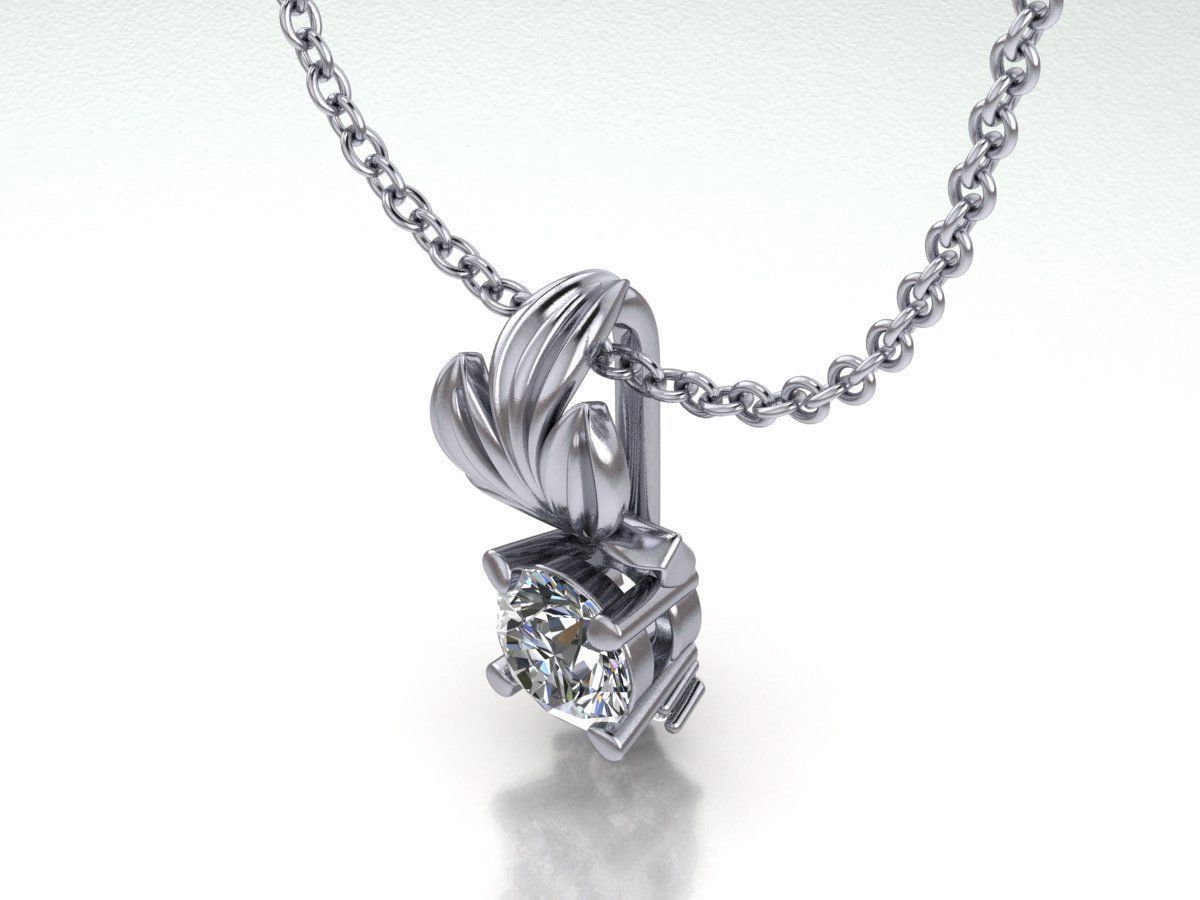 DIAMOND pendant leaves 3D print model 3D print model_3