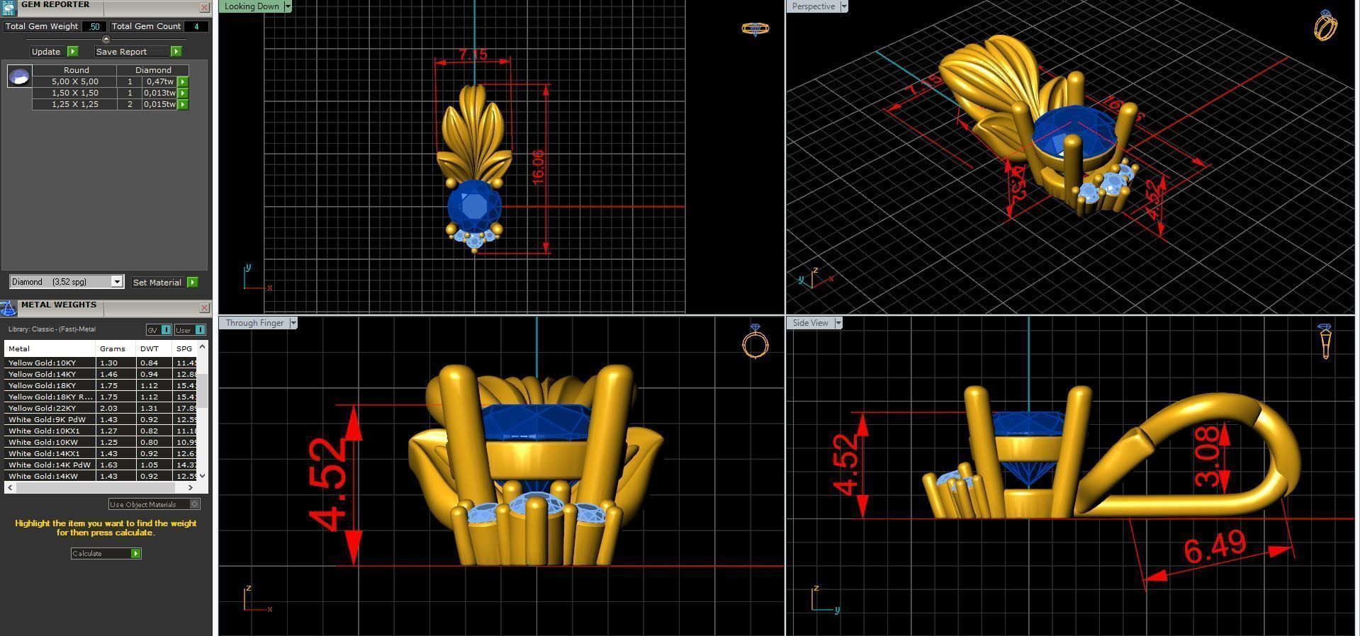 DIAMOND pendant leaves 3D print model 3D print model_6