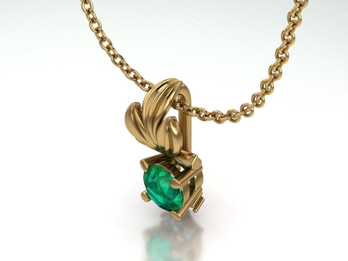 DIAMOND pendant leaves 3D print model 3D print model_2