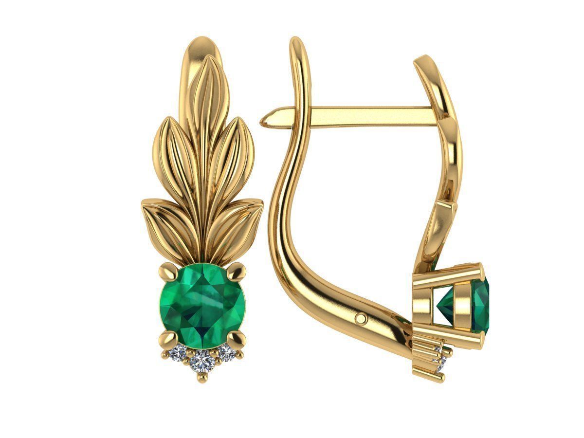 3d model of earrings in the form of leaves 3D print model_1