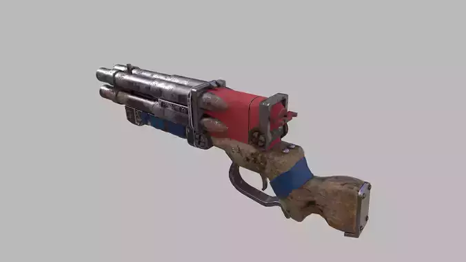 Low-poly shotgun Double Doublet Low-poly 3D model