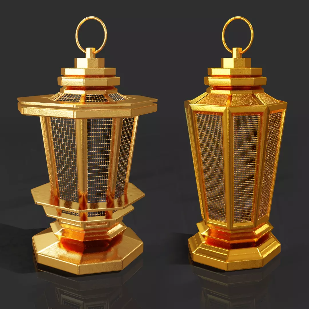 Two Ramadan Lantern Fanoos Free 3D model