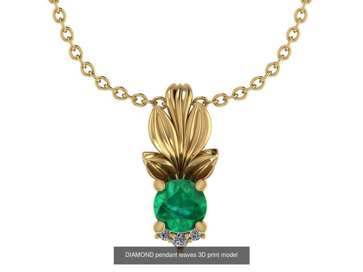 leaf jewelry set 3D Model Collection_5