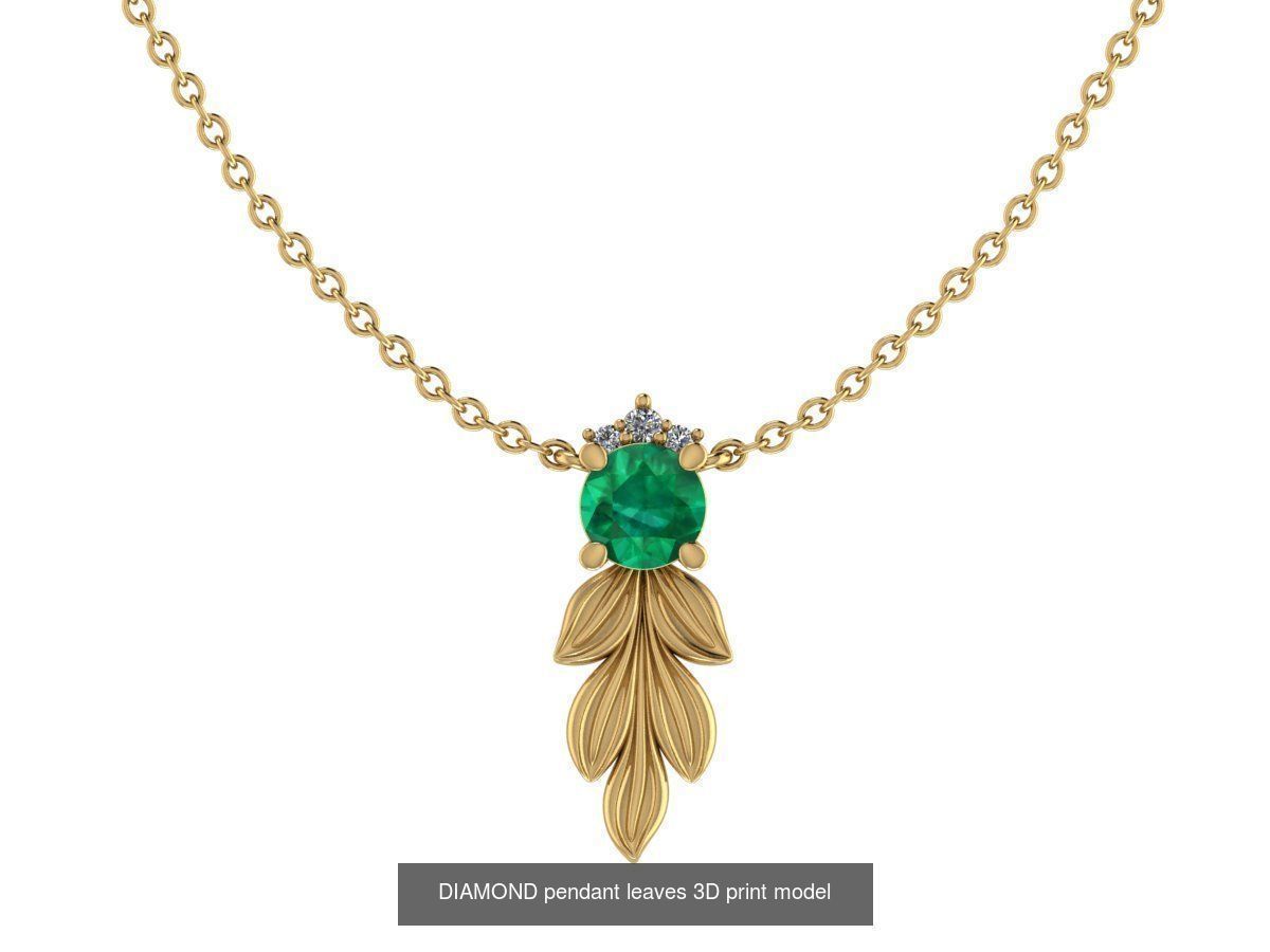 leaf jewelry set 3D Model Collection_4