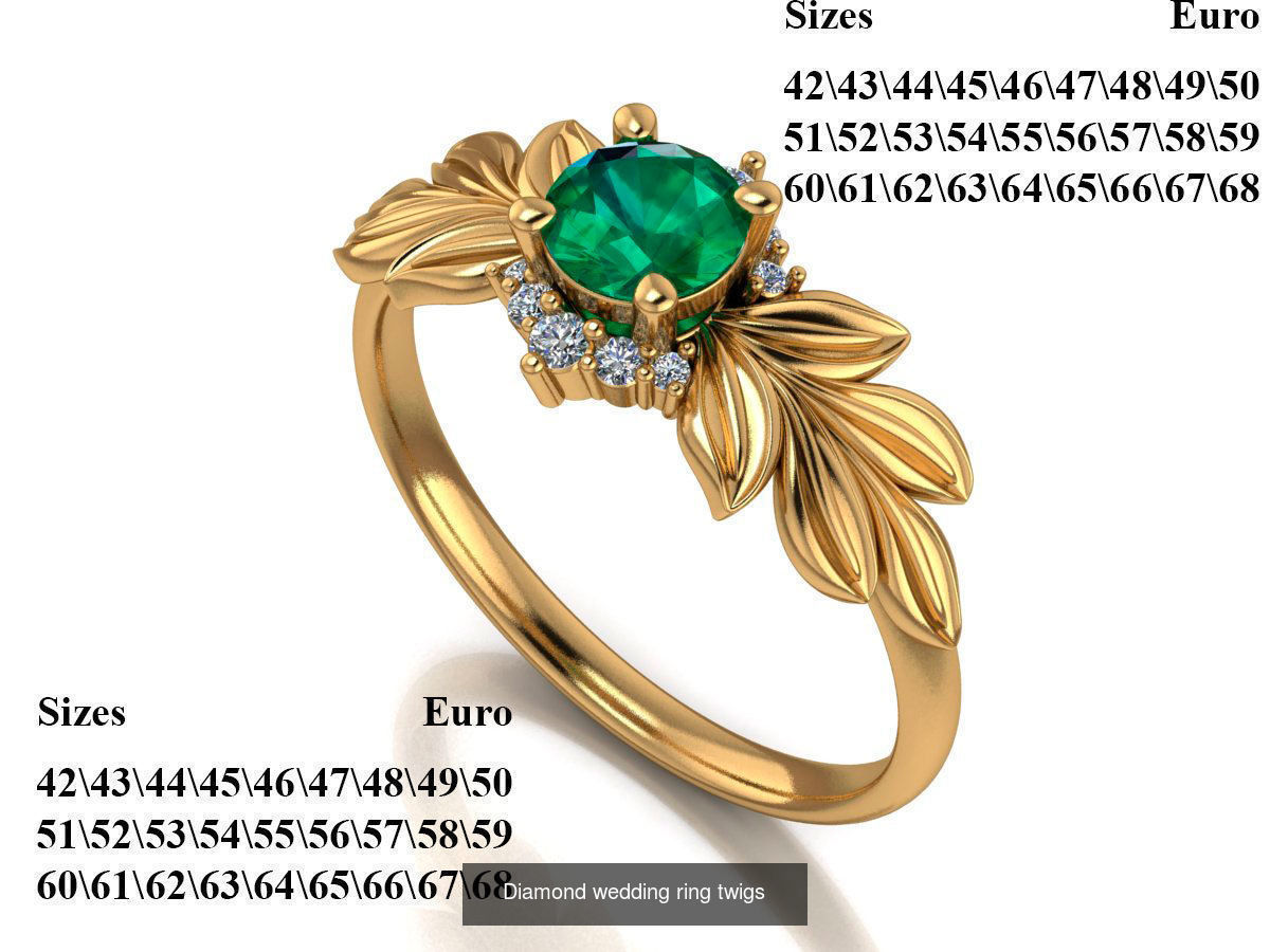 leaf jewelry set 3D Model Collection_1