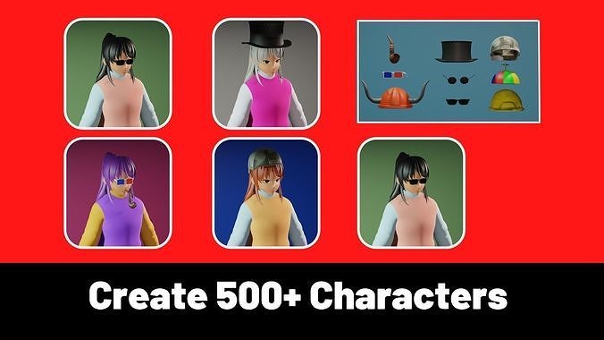 3d NFT Characters - Series CV Low-poly 3D model