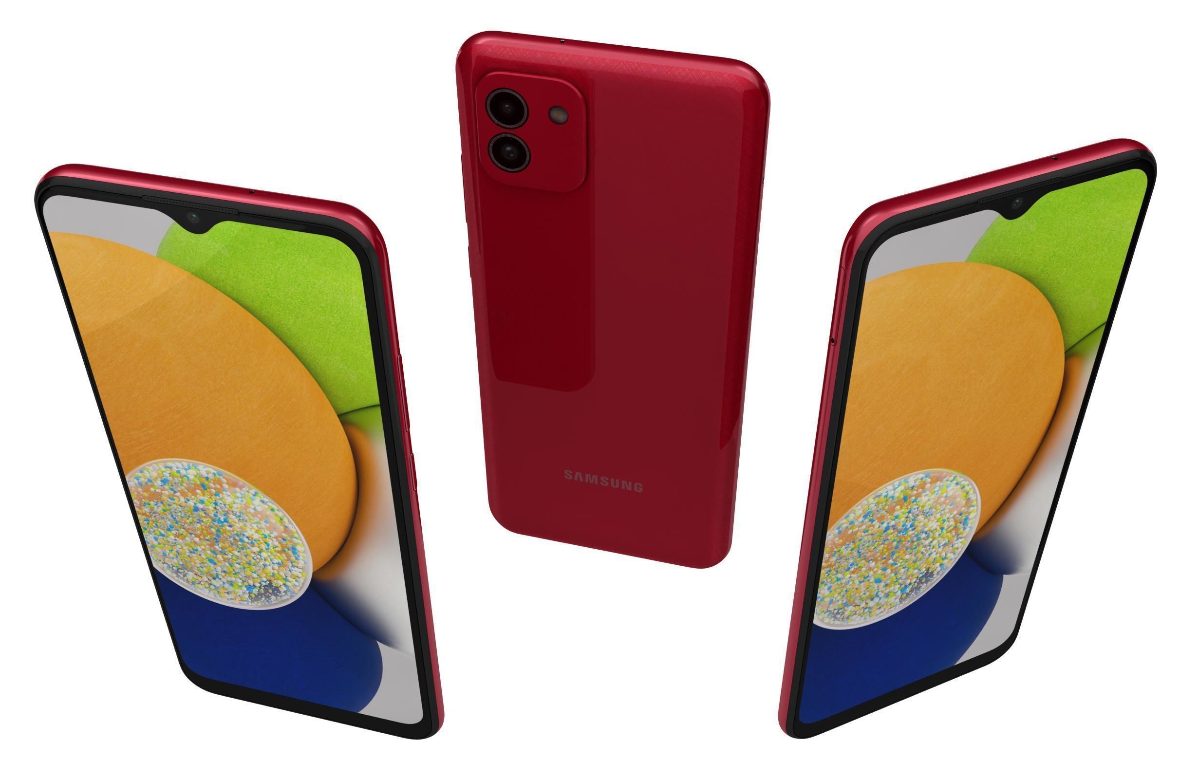 Samsung Galaxy A03 Red 3D model_1