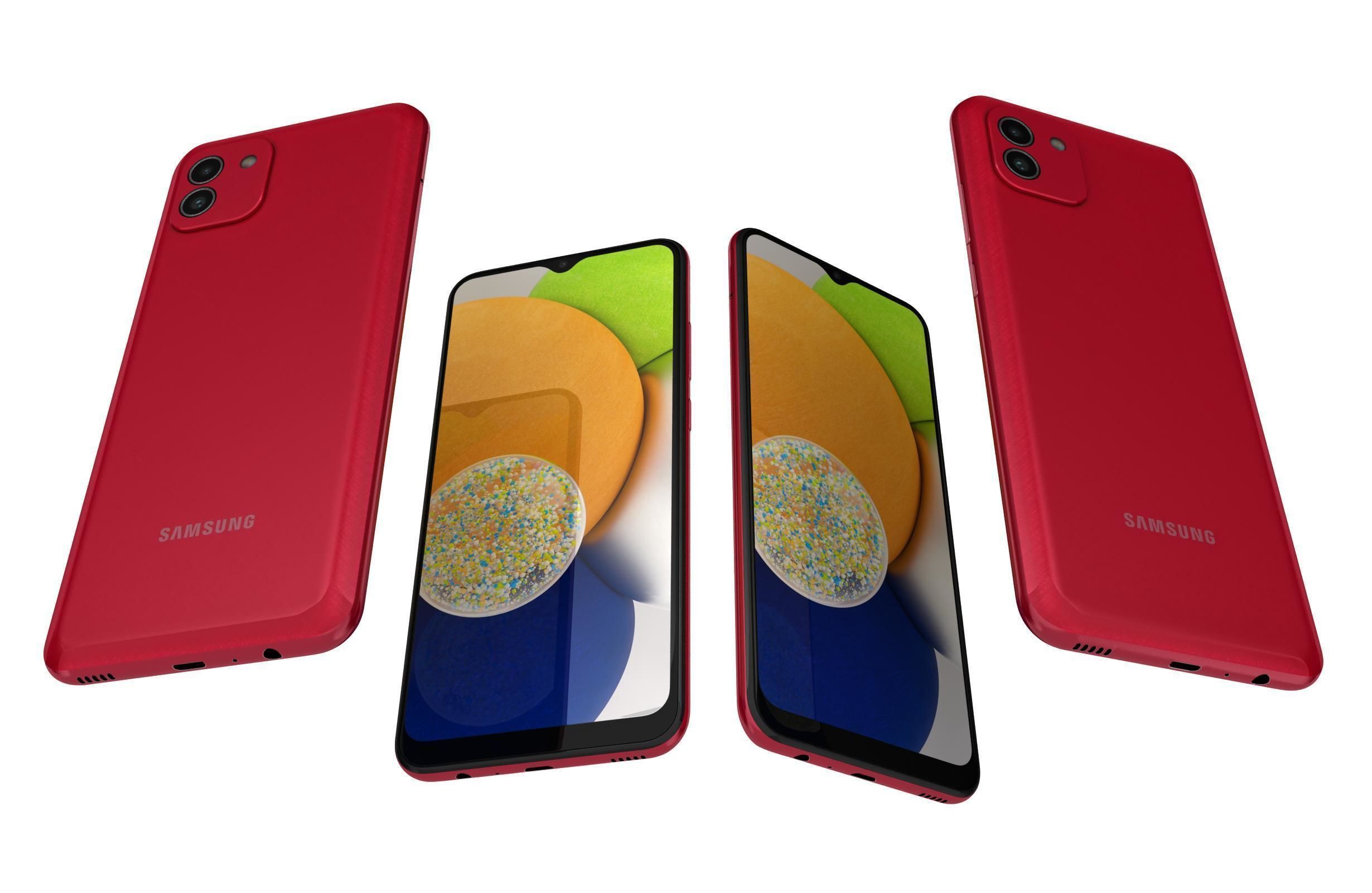 Samsung Galaxy A03 Red 3D model_5