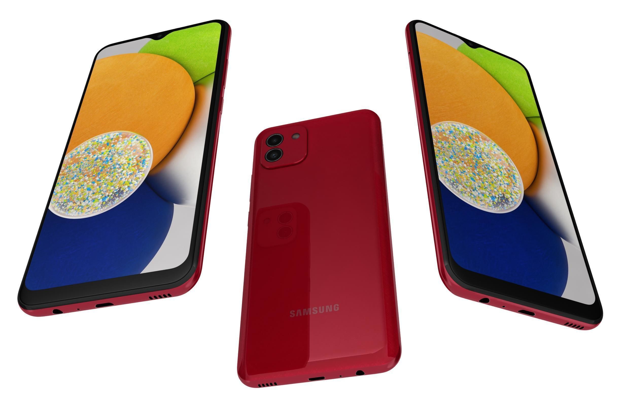 Samsung Galaxy A03 Red 3D model_2