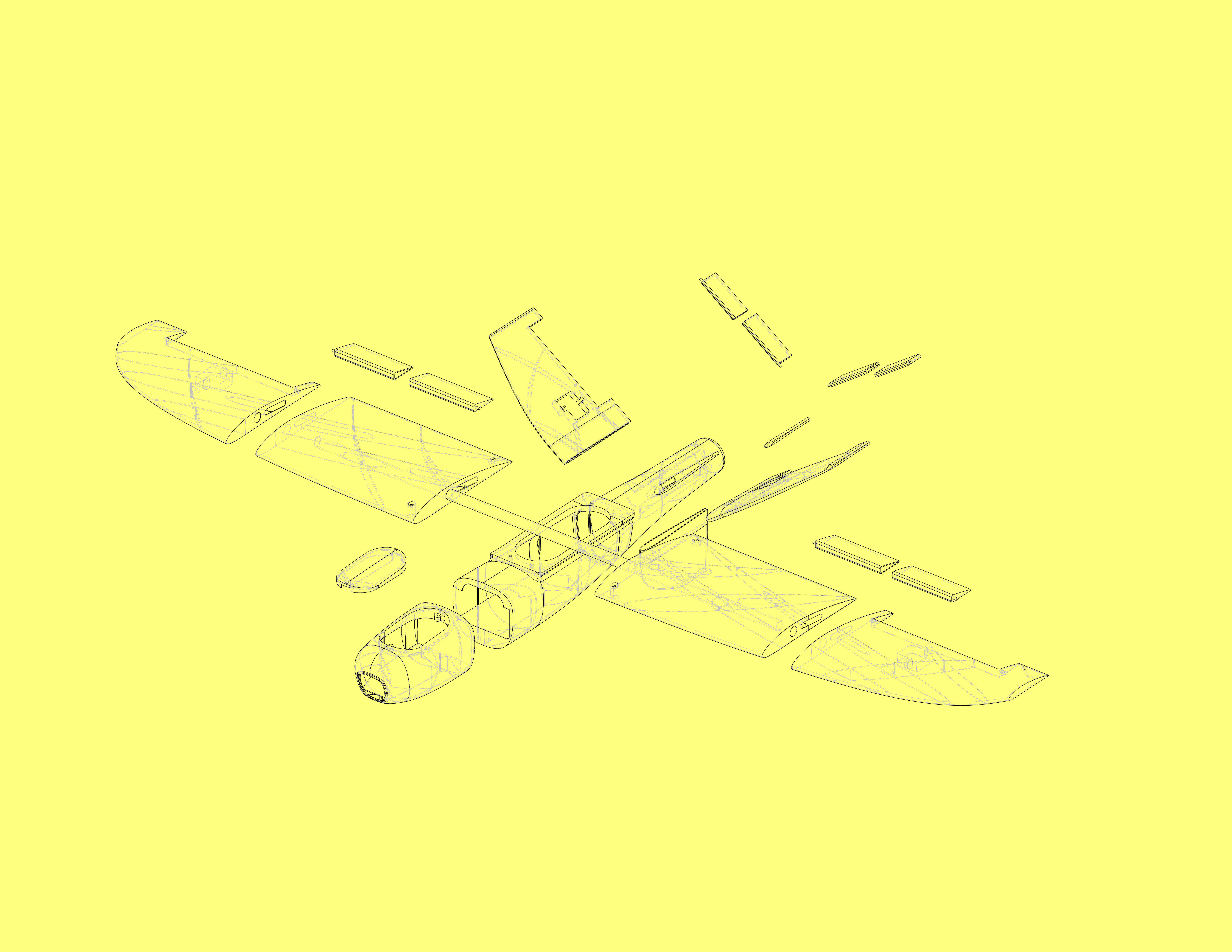 RC MINI FPV PLANE 3D print model_4