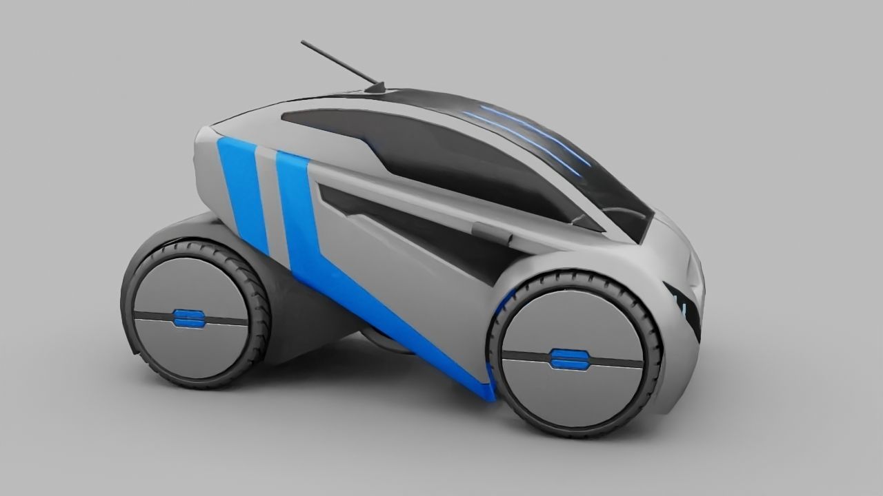 sci-fi city car 3D model_1