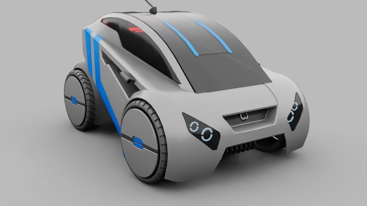 sci-fi city car 3D model_3
