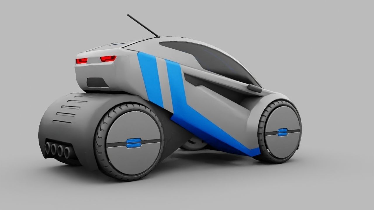 sci-fi city car 3D model_2