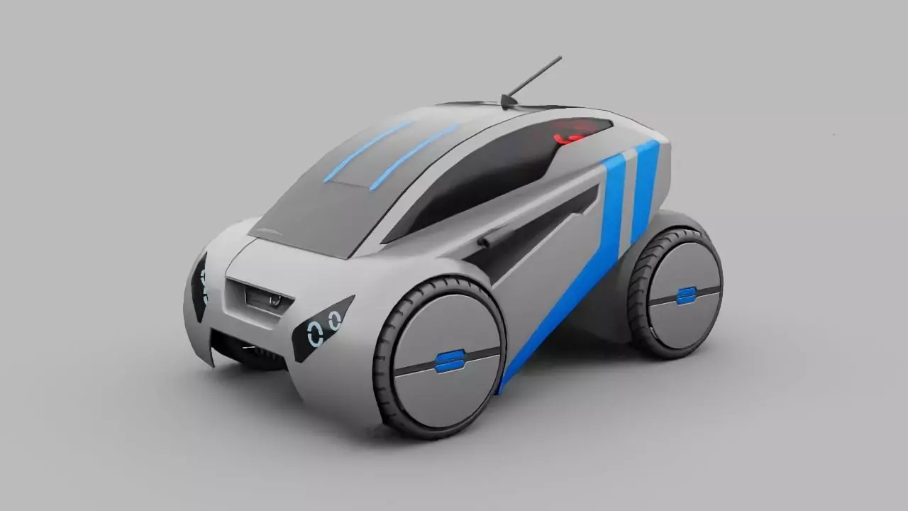 sci-fi city car 3D model_0